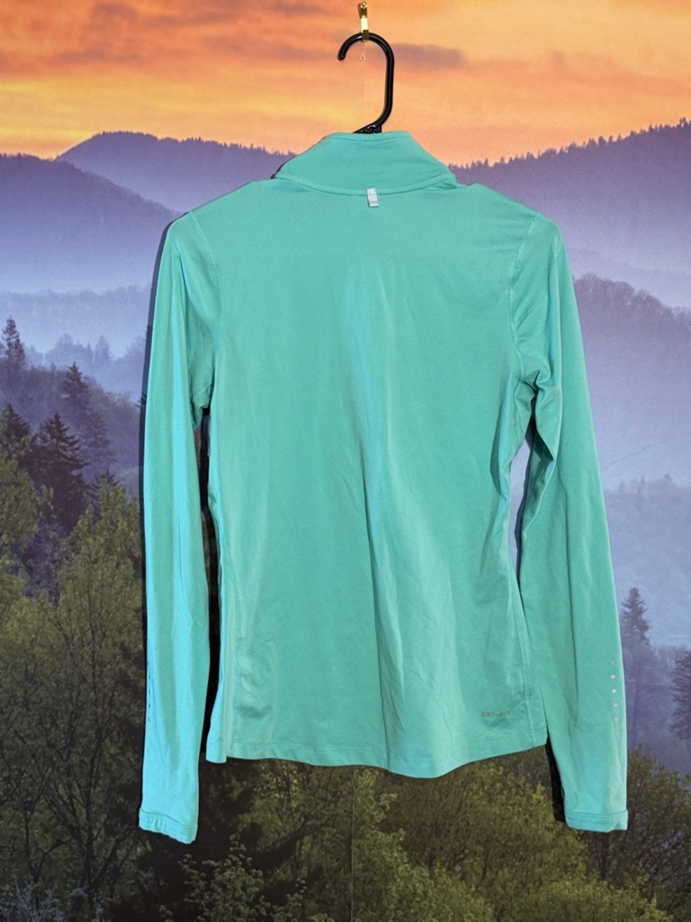 Nike Teal Quarter-Zip Long Sleeve Athletic Top - Picture 3 of 3